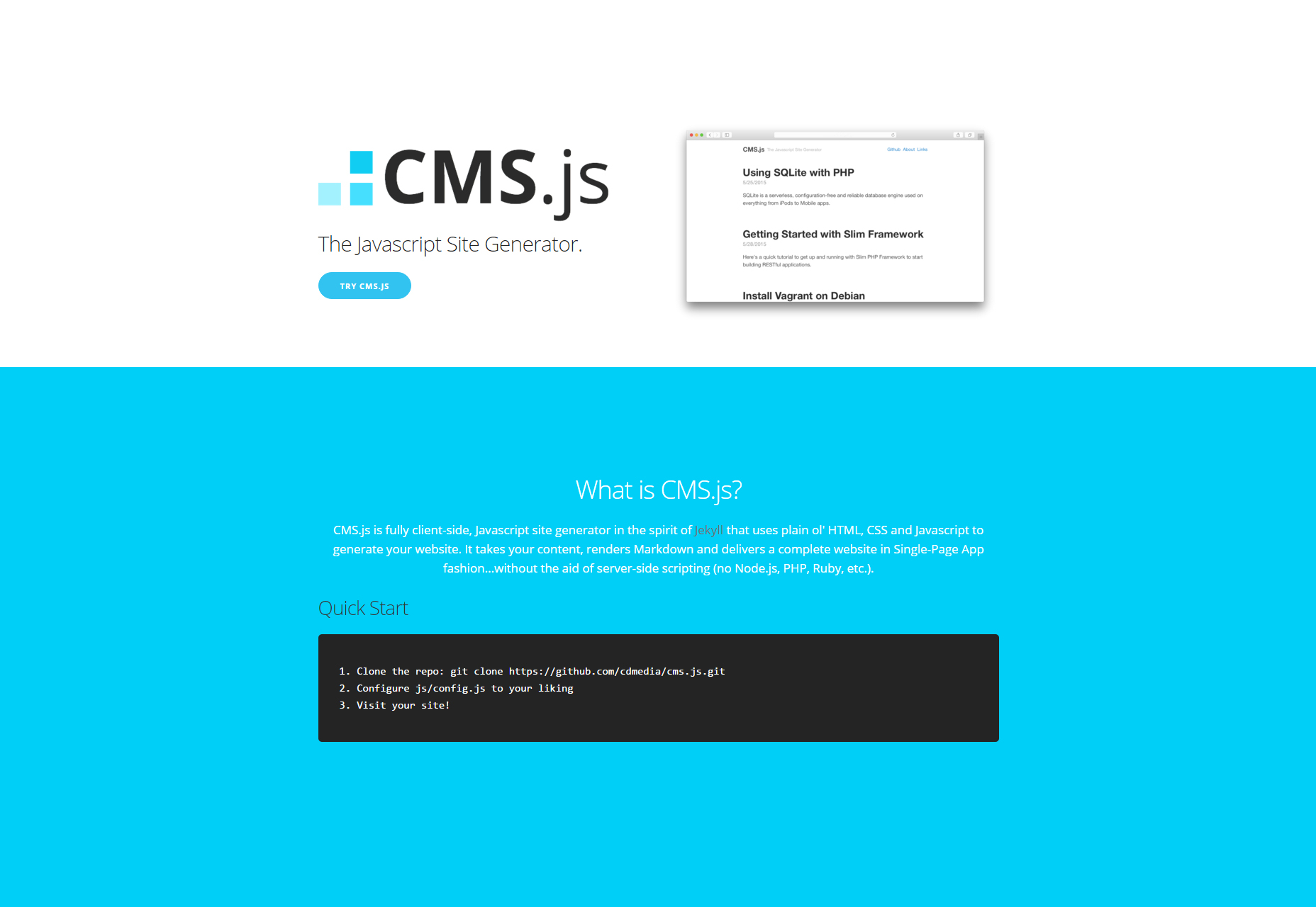 CMS.js: Δημιουργία ιστότοπου JavaScript
