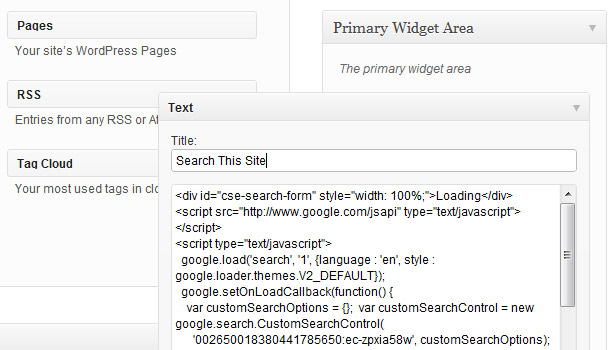 Search box widget