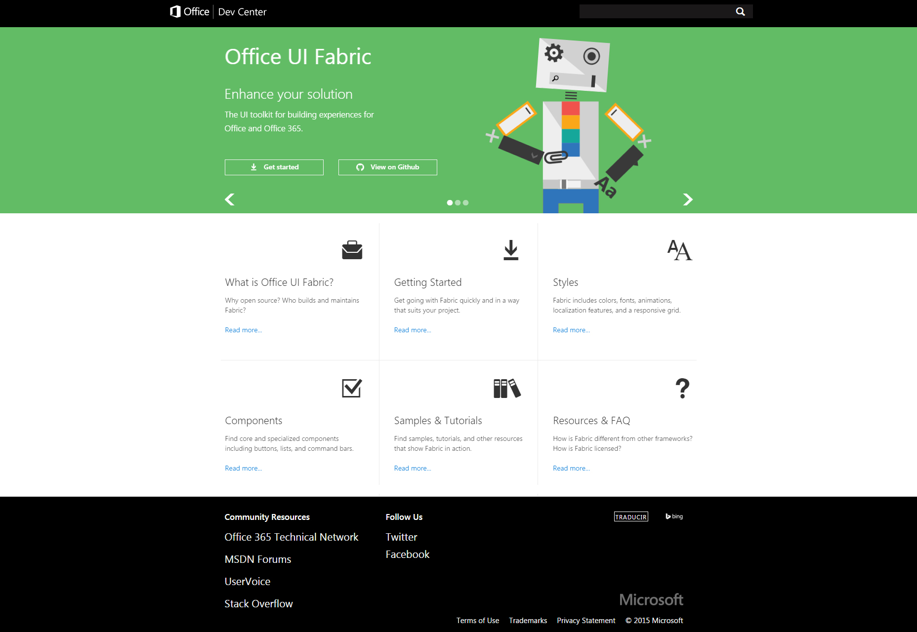 Kumaş: Office 365 Deneyim Yapı UI Araç Seti