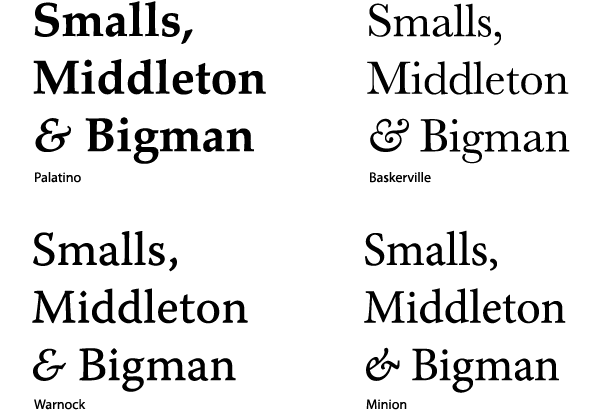 logotipos revisados ​​en tipografías apropiadas