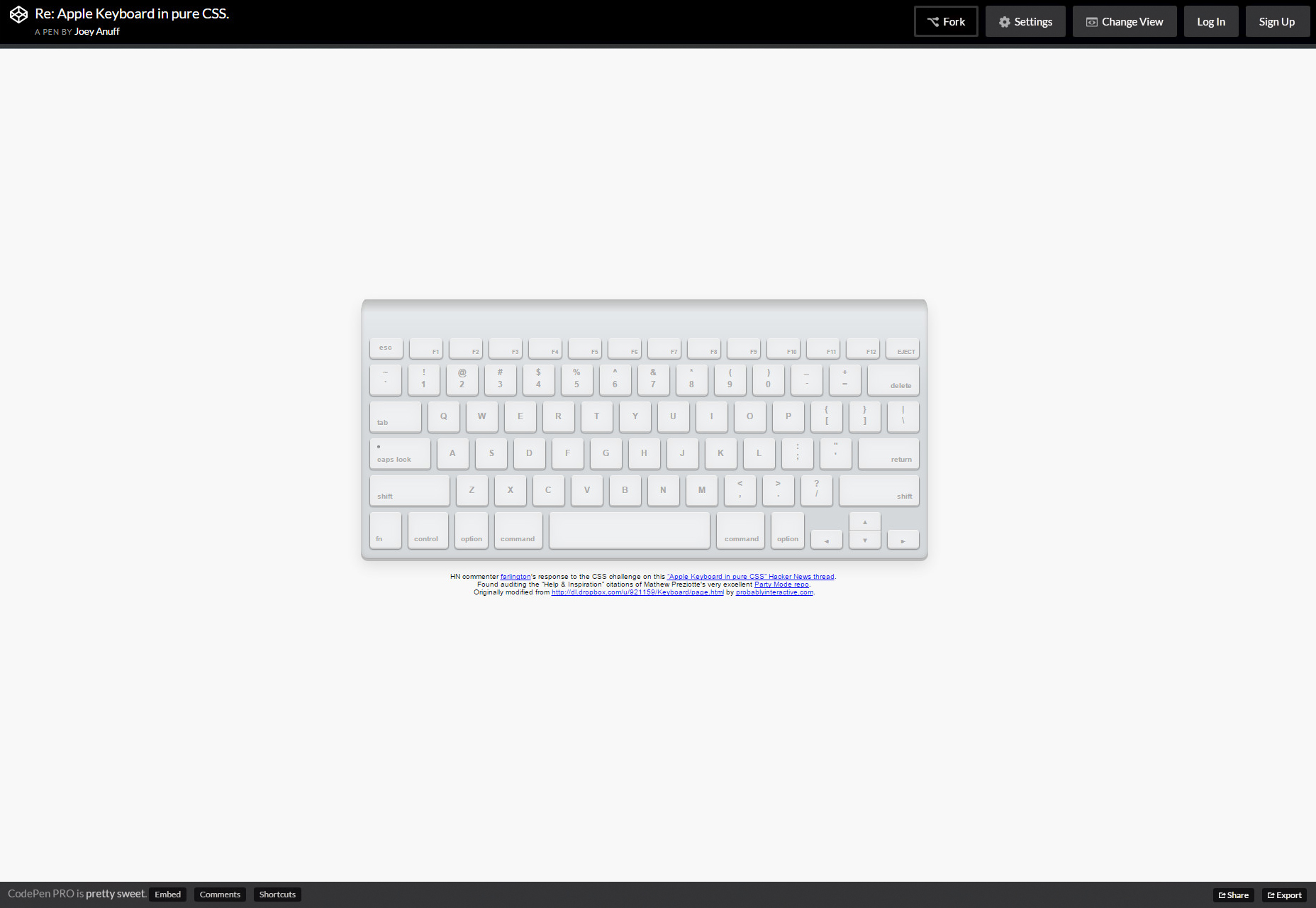 Čistá klávesnice Apple CSS