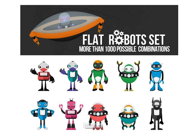 flat-robots-pack-over-1000-combinations