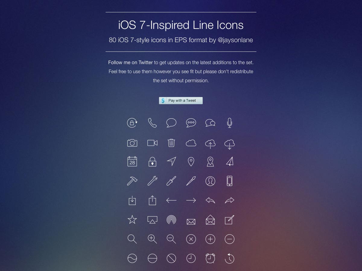 IOS 7 linje ikoner