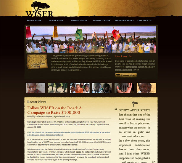 Afrikansk inspireret hjemmeside