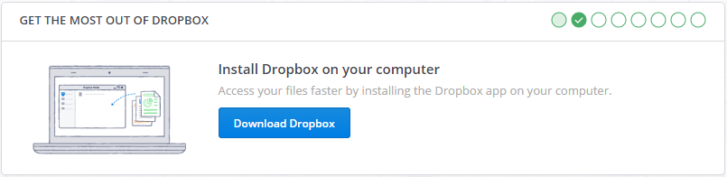 Dropbox-Fortschrittsanzeige