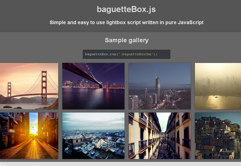 Baguettebox.js