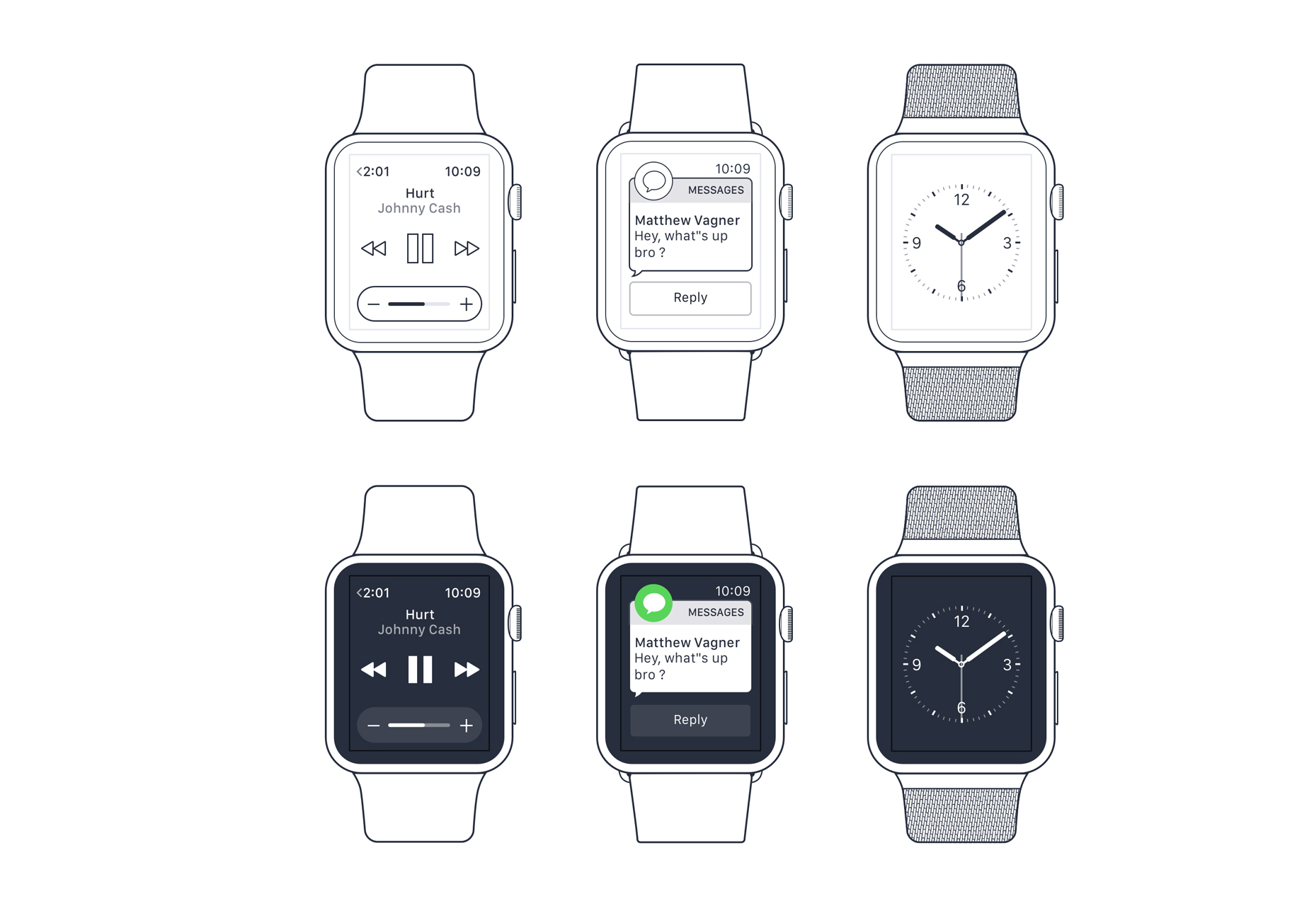 Sada skleněných drátů Apple Watch Sketch