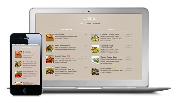 Restaurant mobile website