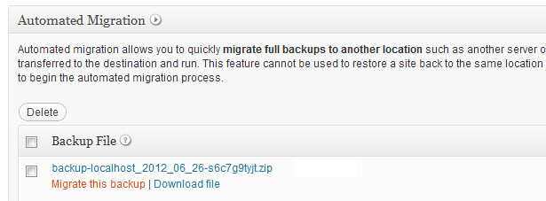 Migrate this backup