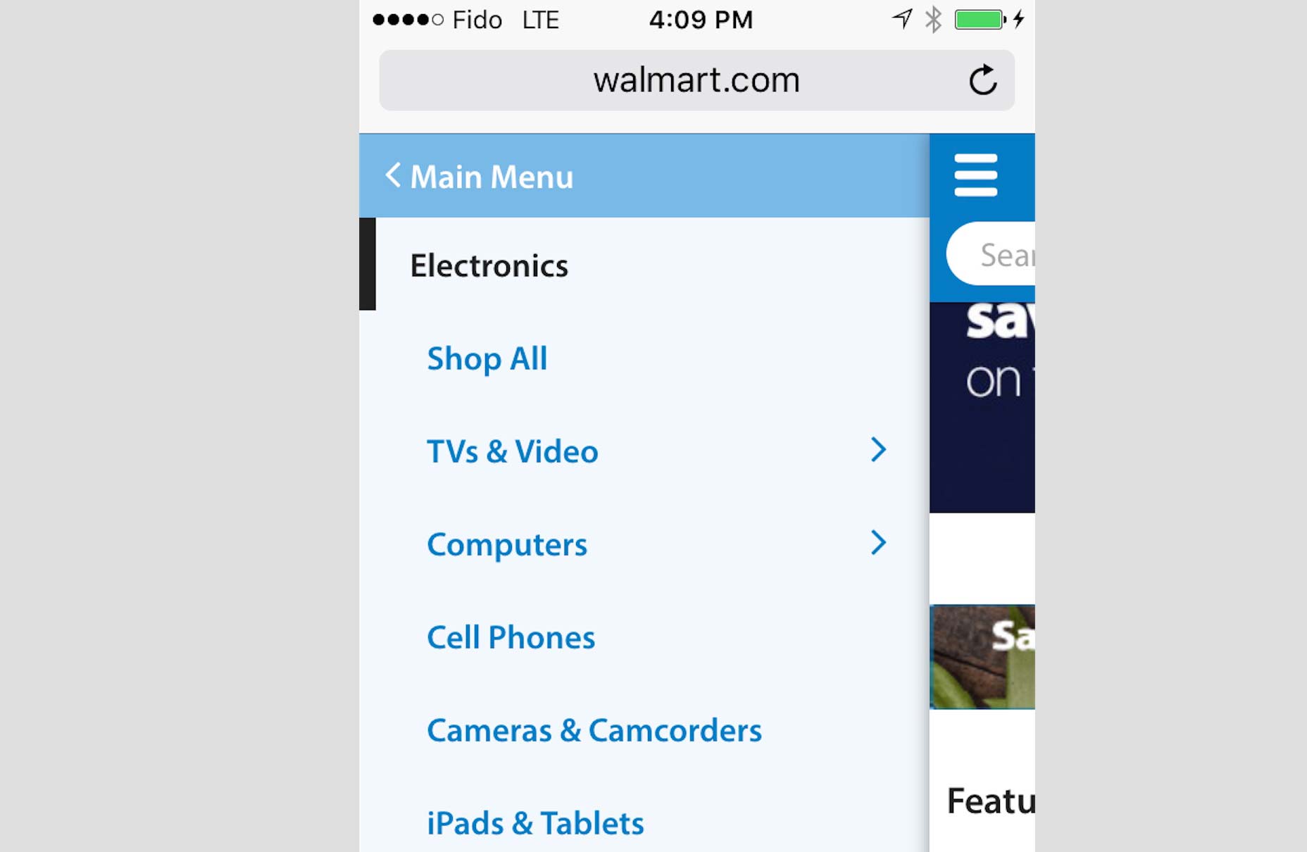Walmart-Mobile-navigointi-kuvakaappaus