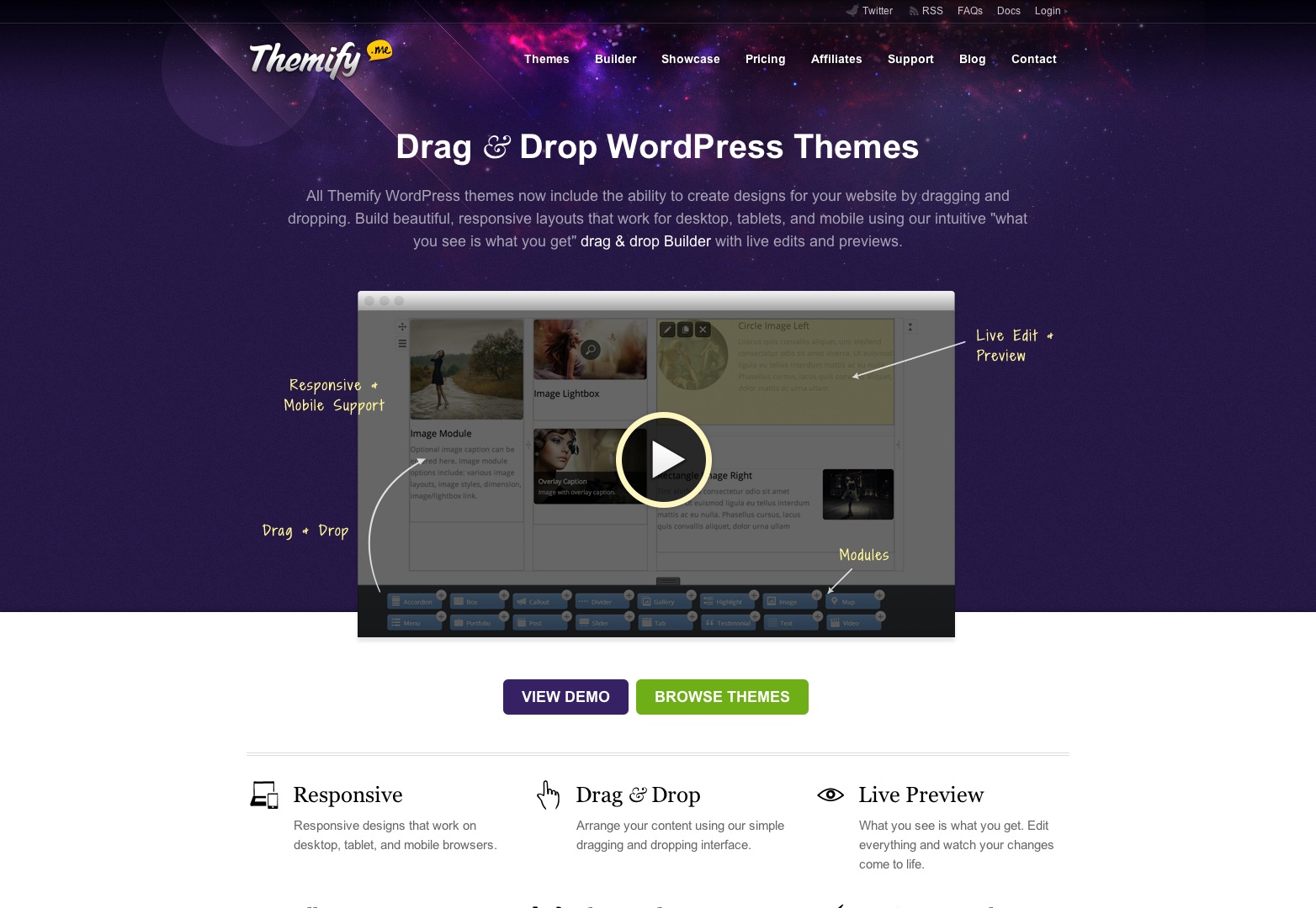 Themify: arrastrar y soltar temas de WordPress