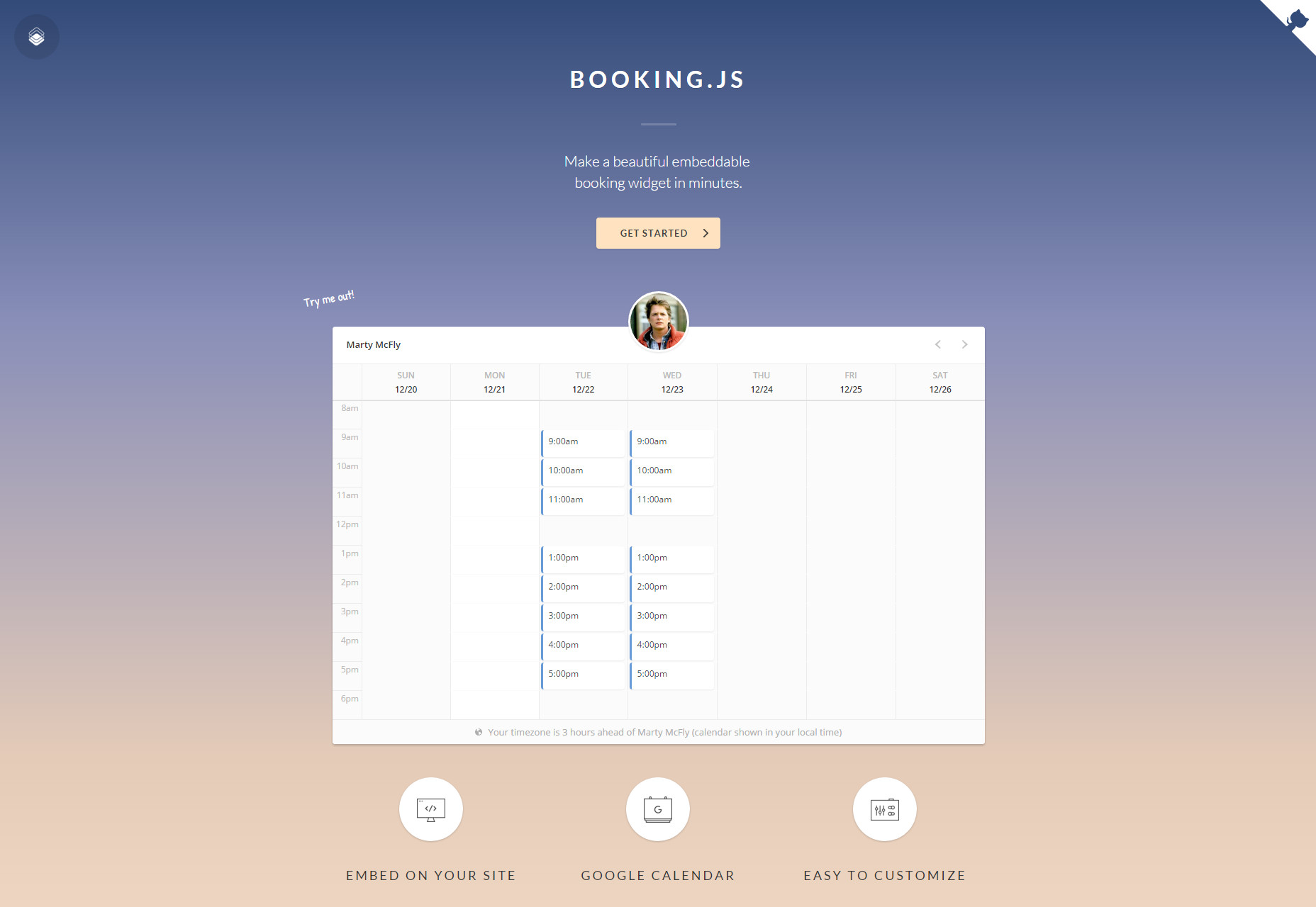 Booking.js: Embeddable Calendar Widget