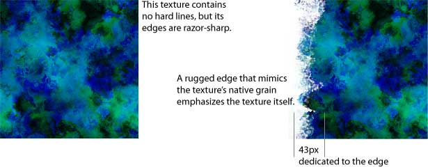 Beispiel für eine Texturkante, die die Textur selbst widerspiegelt