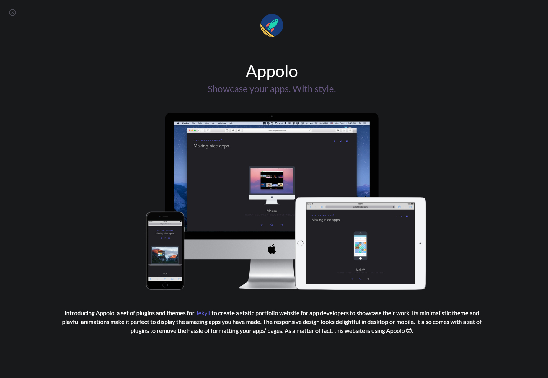 Apolo: Stylová aplikace Showcasing