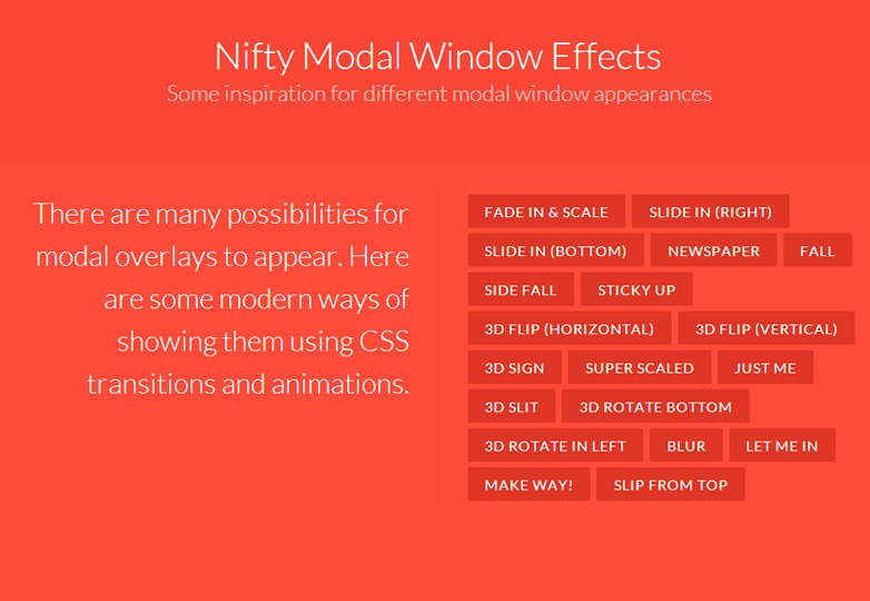 Nifty Modal Window Effects