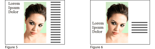 exemplos de layout, antes e depois