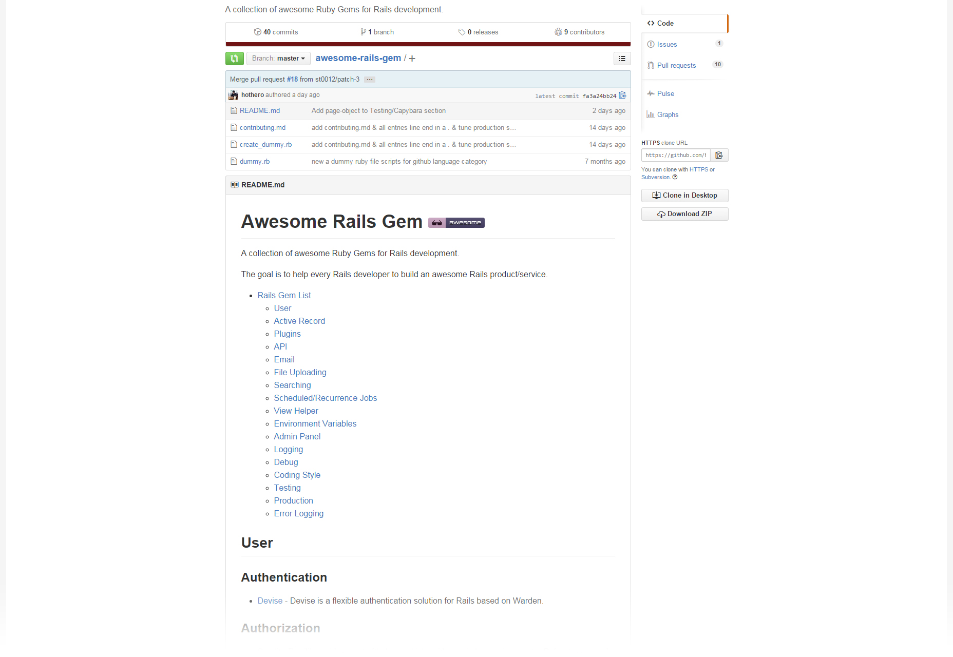 Awesome Rails Gems Collection