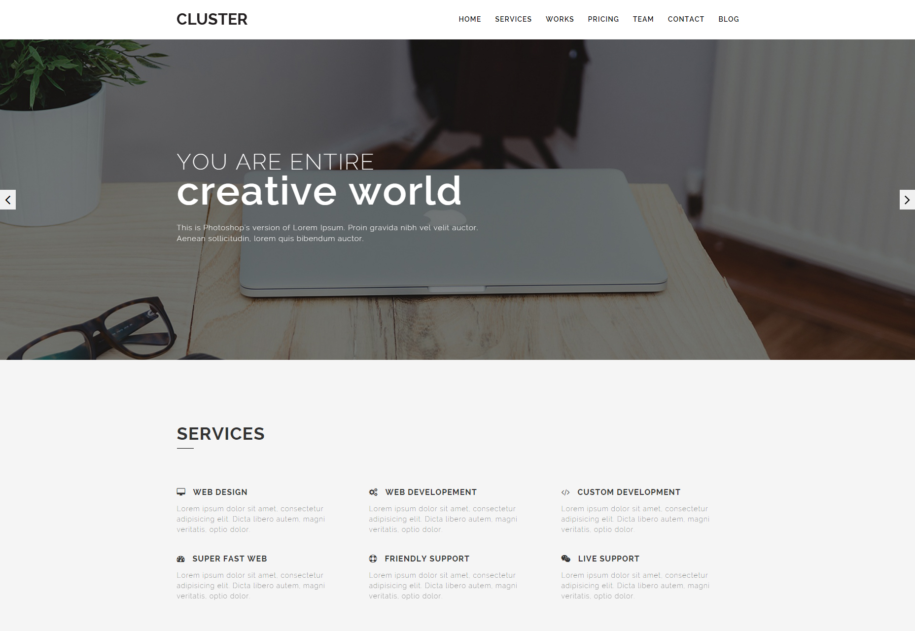 Cluster: Plantilla de Bootstrap de Portafolio Creativo