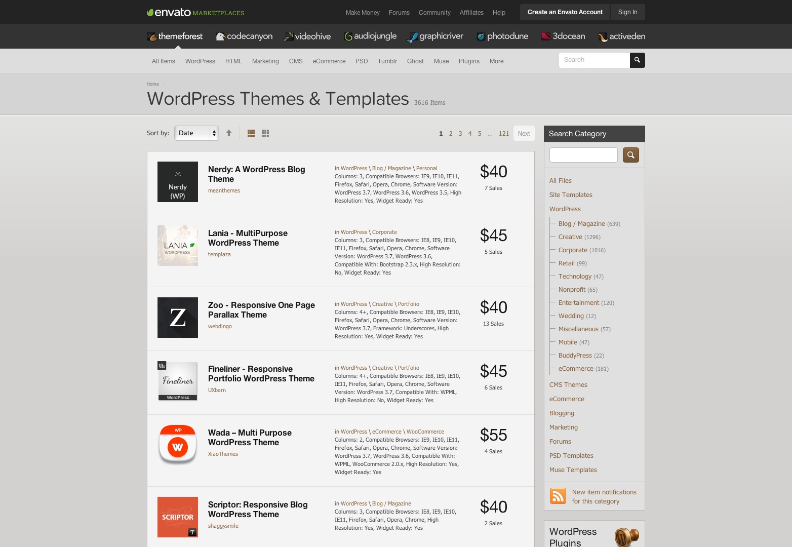 Premium WordPress Temaları ve WordPress Şablonları | ThemeForest