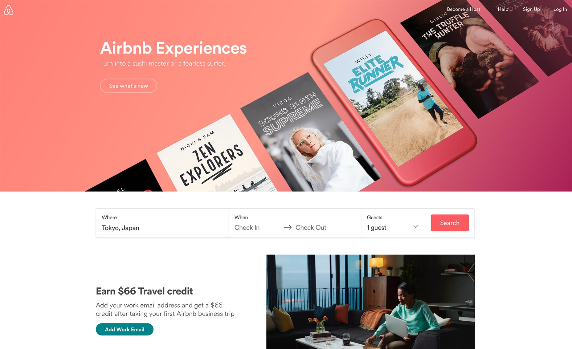 Airbnb-Startseite