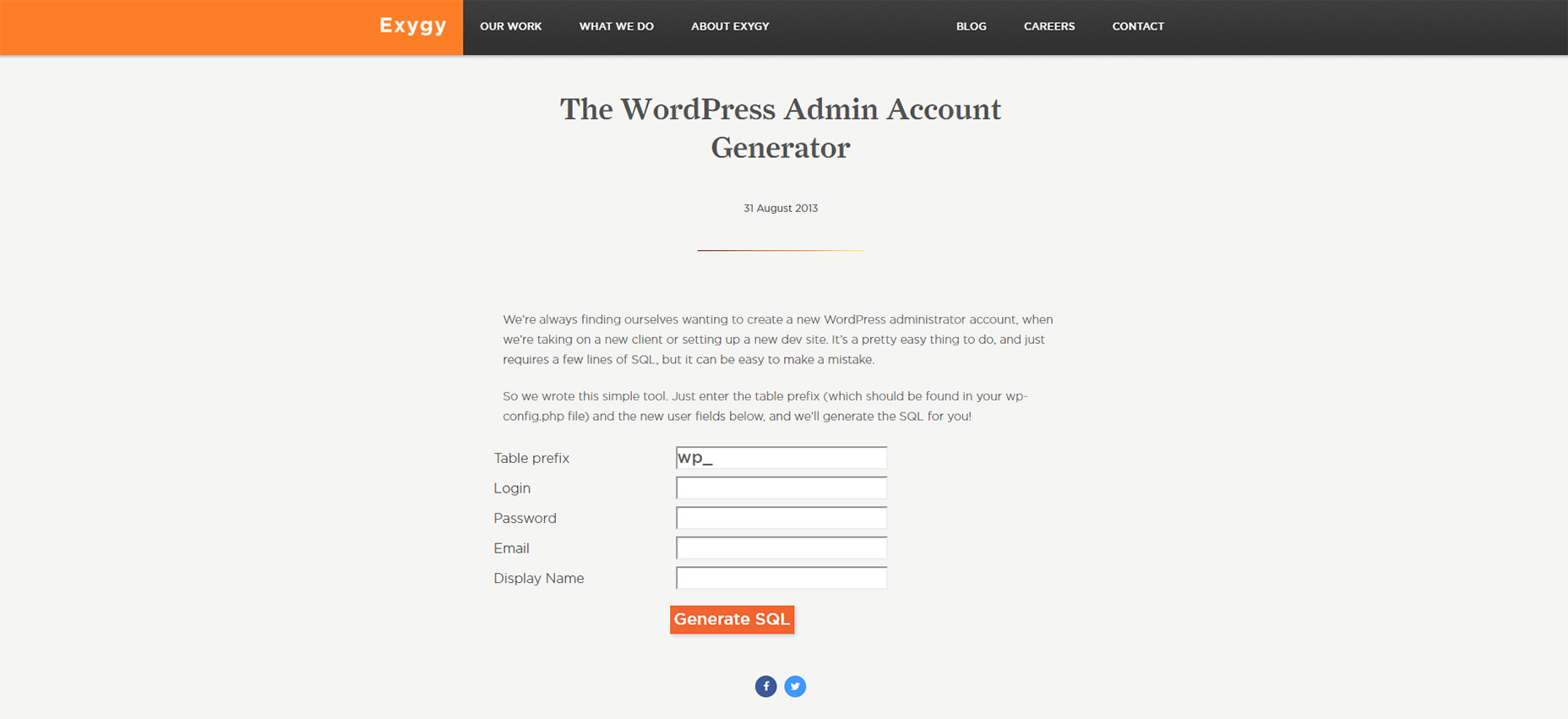 07-wordpress-admin, konto generator
