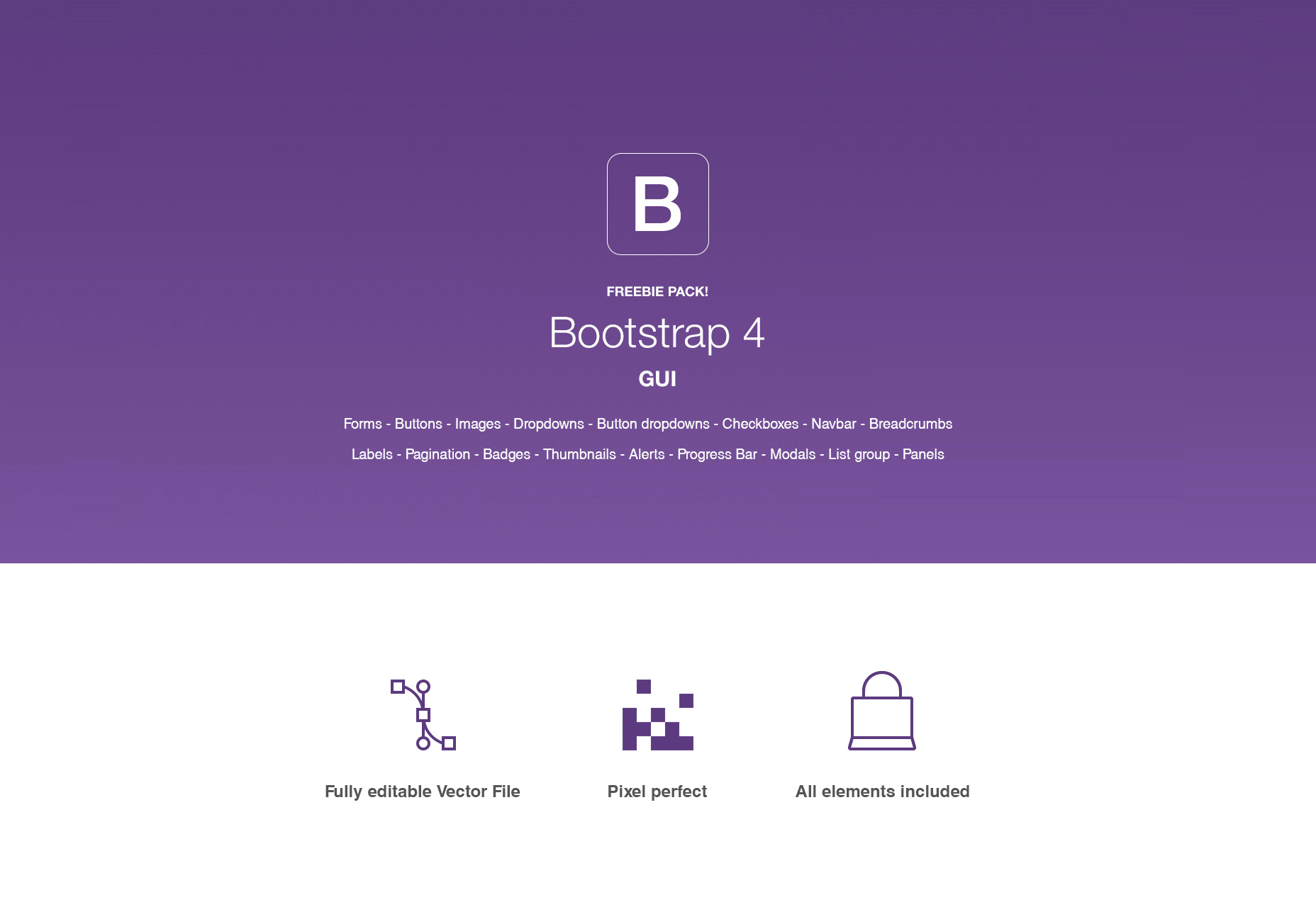 Plná verze Bootstrap 4 Illustrator GUI Pack