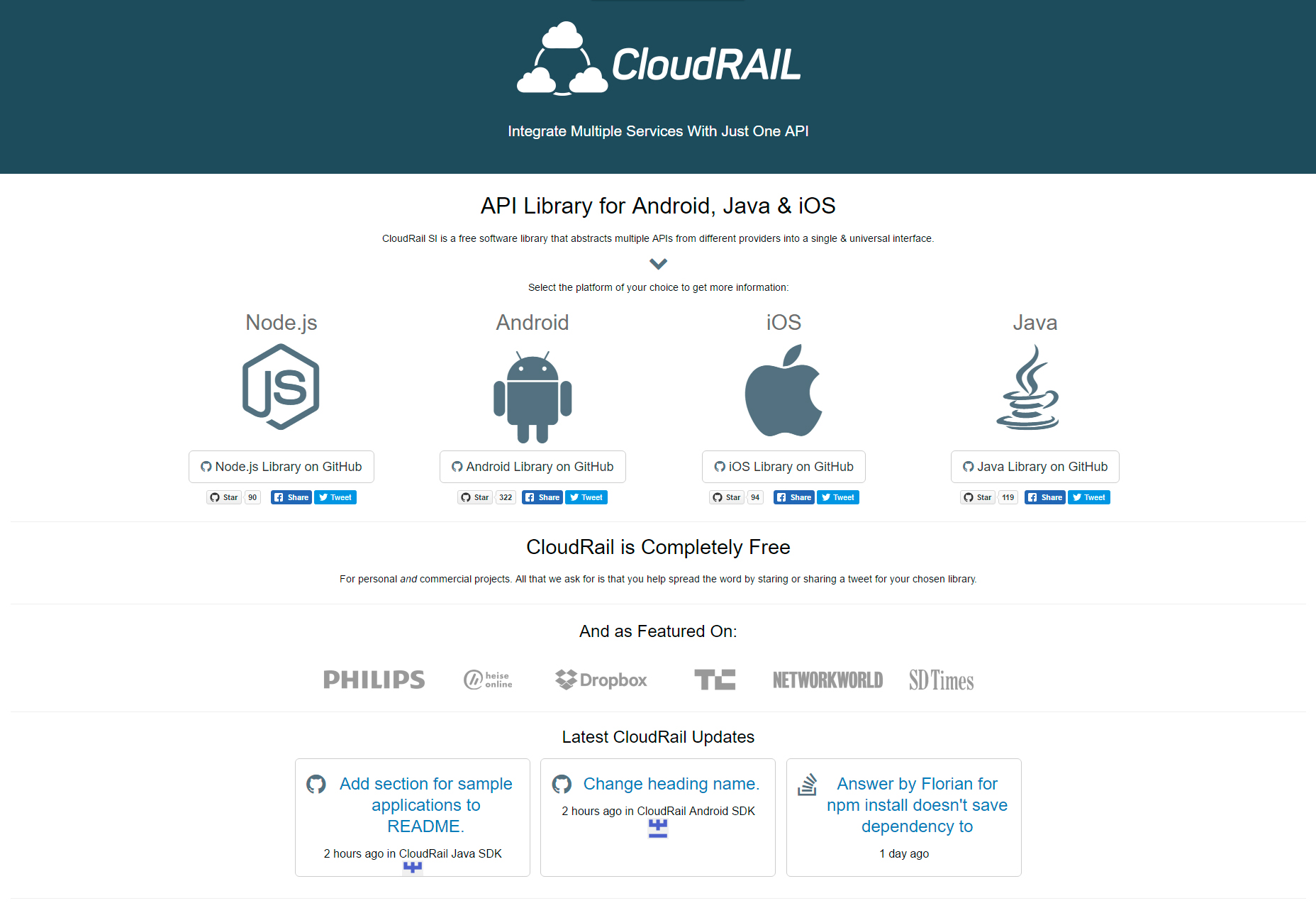 CloudRail: API unificada multiplataforma