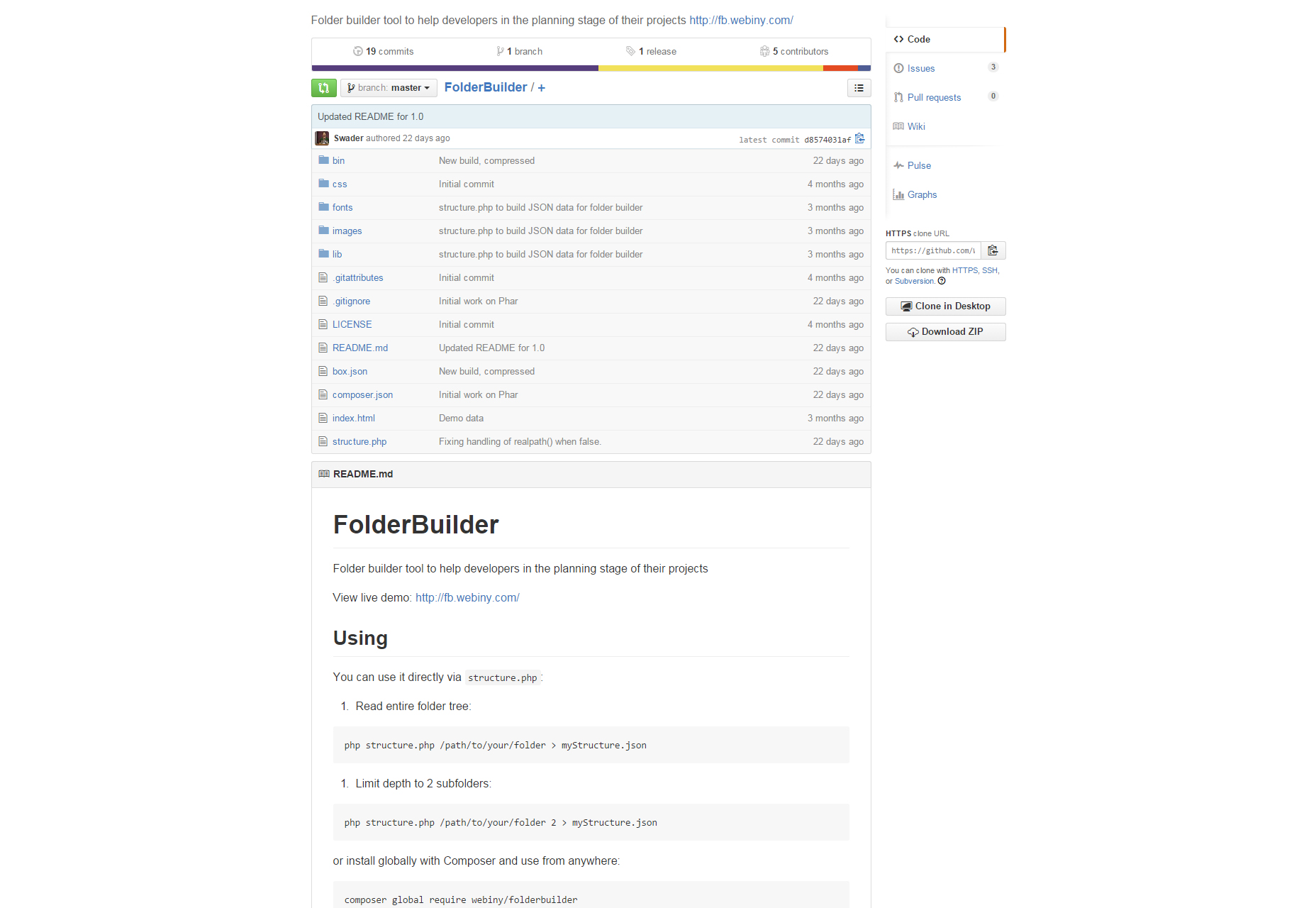 FolderBuilder: Kansion puunäkymä CSS- ja JavaScript-kirjasto
