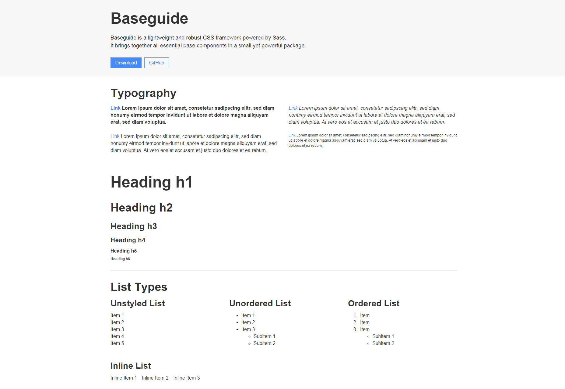 Baseguide: Framework CSS léger