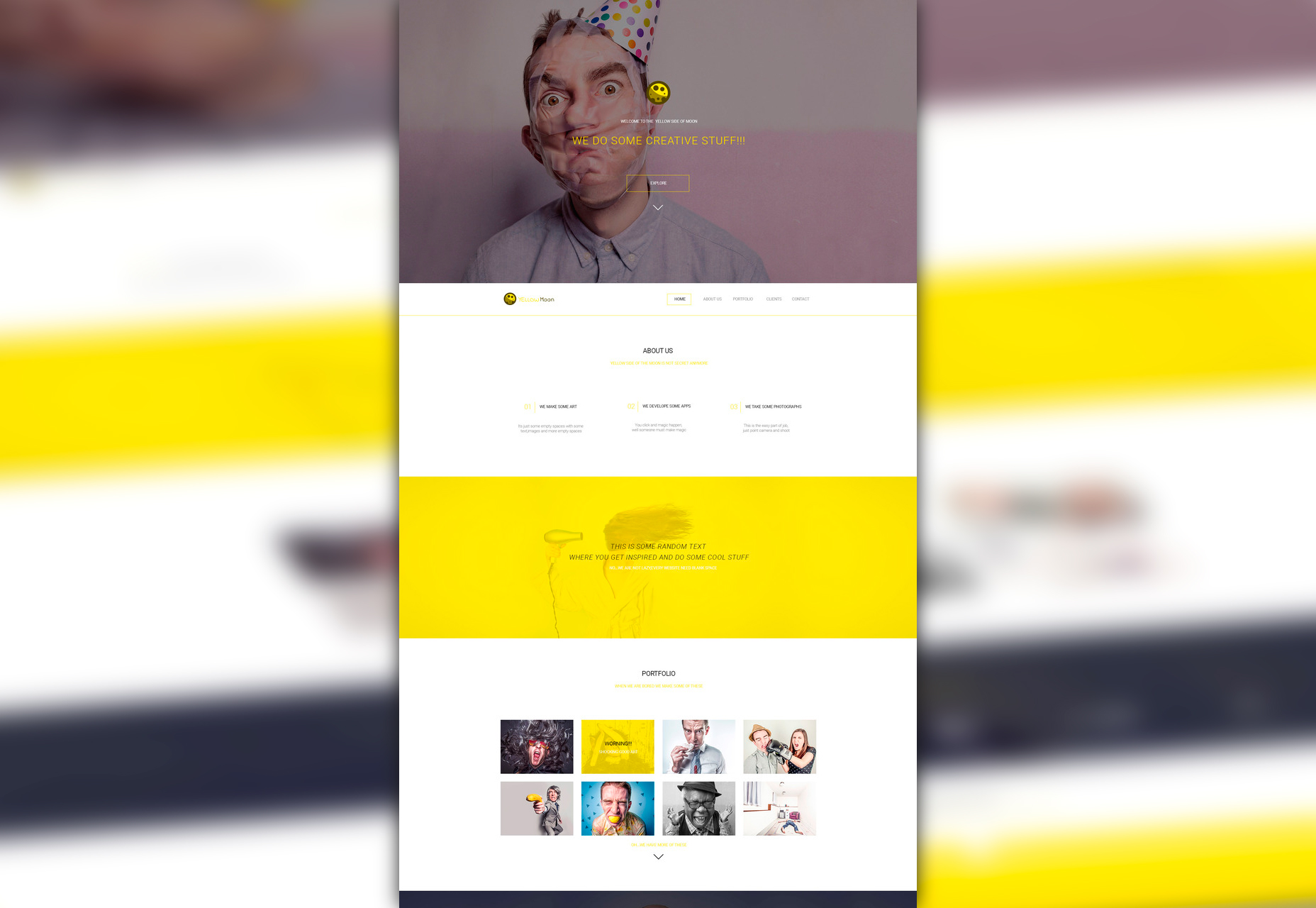 YellowMoon: Pěkná agentura PSD přistávací stránka