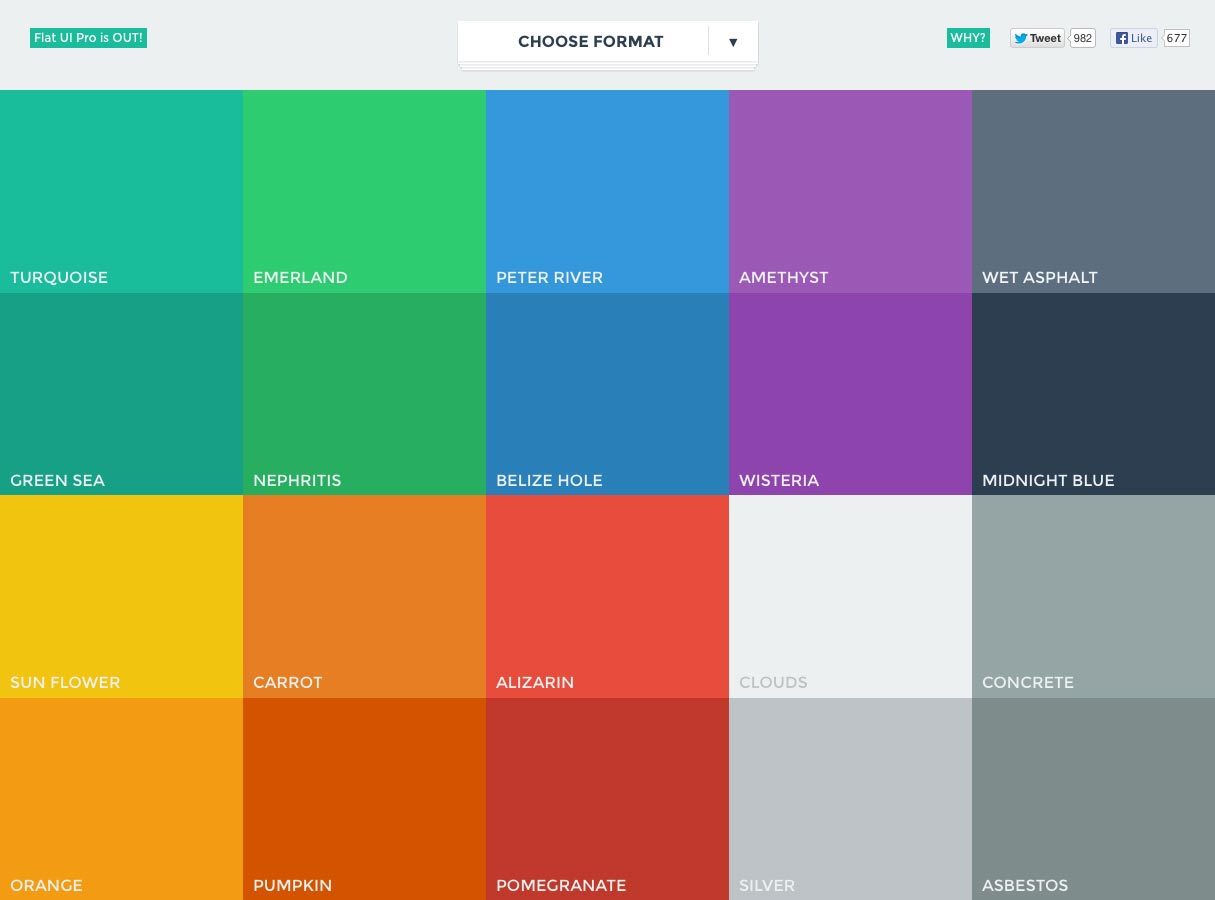 płaskie kolory interfejsu użytkownika