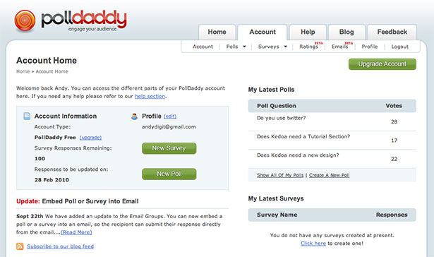 Interfaz de aplicación PollDaddy