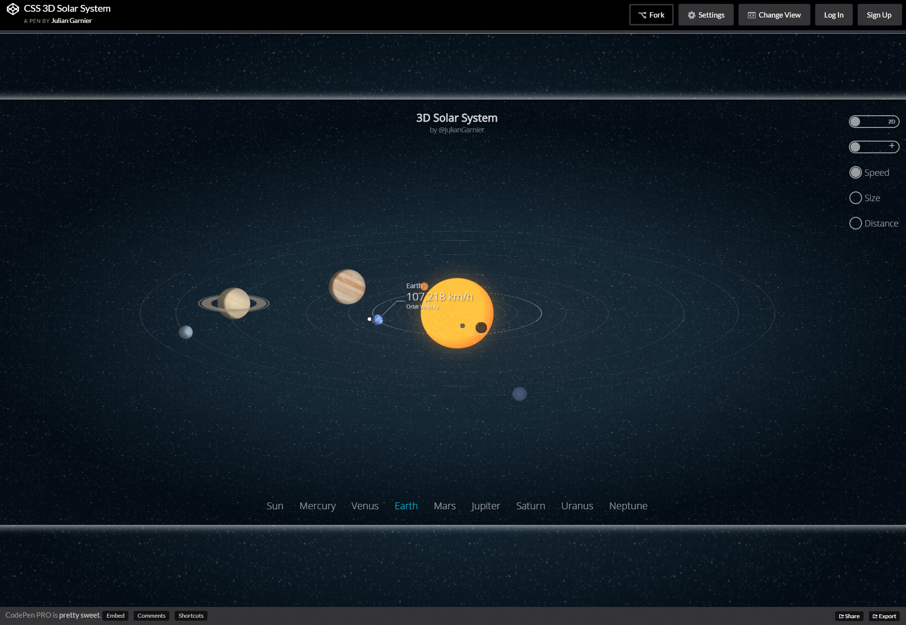 CSS 3D-zonnestelsel
