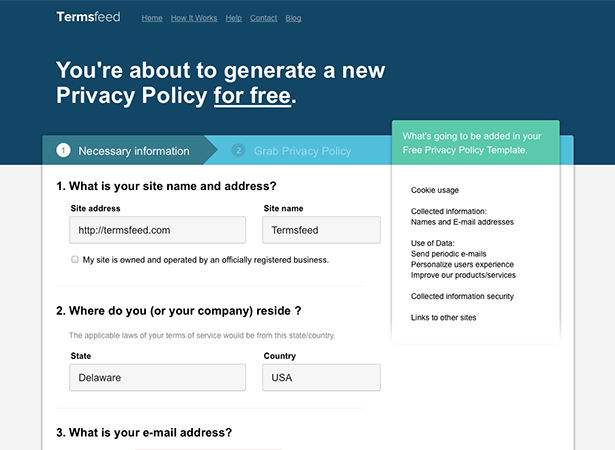generator polityki prywatności