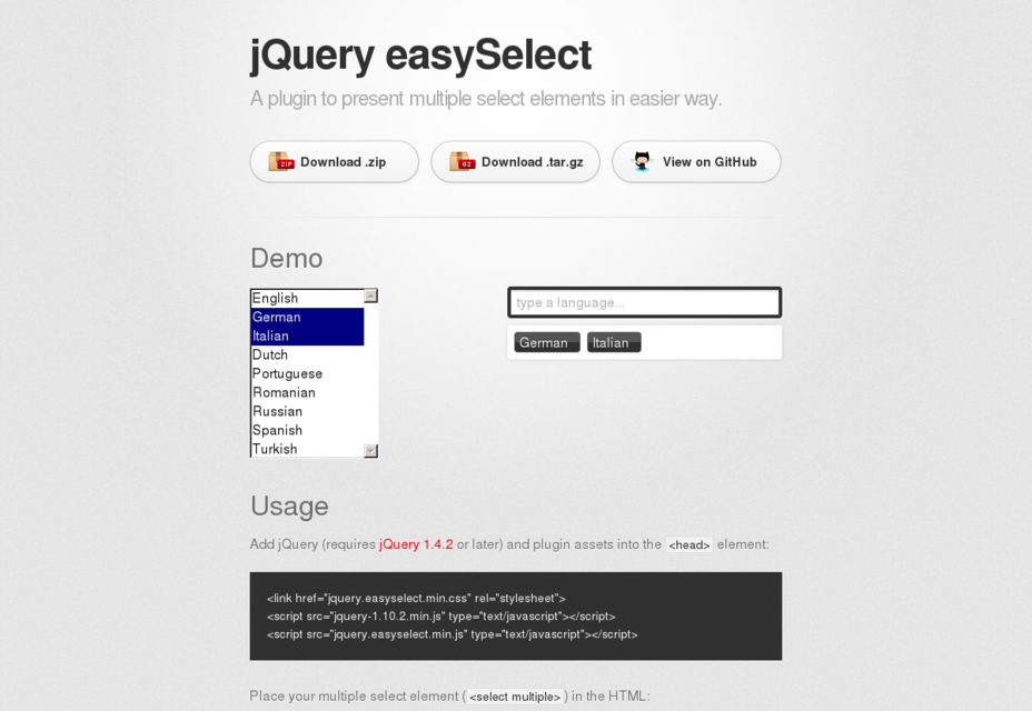 JQuery EasySelect