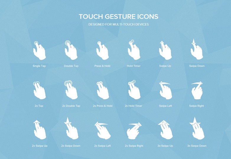 touch gesture icons