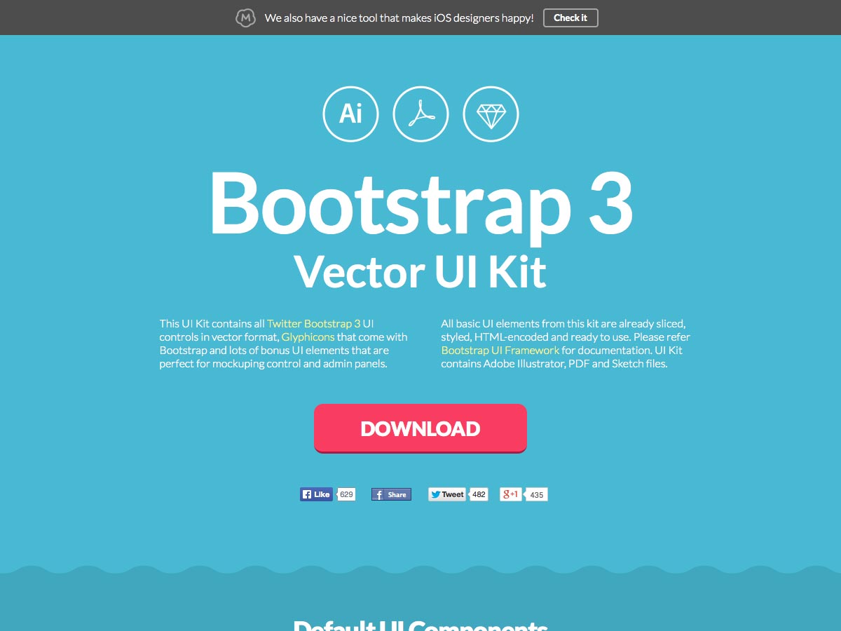 kit di interfaccia utente di bootstrap 3 vettoriale