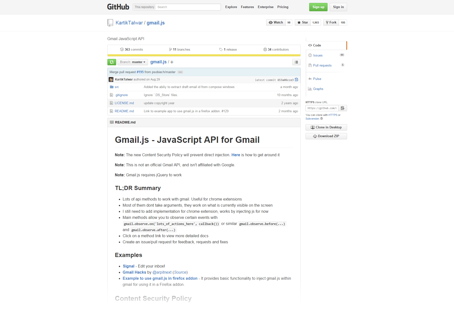 Gmail.js: API jazyka JavaScript pro správu služby Gmail