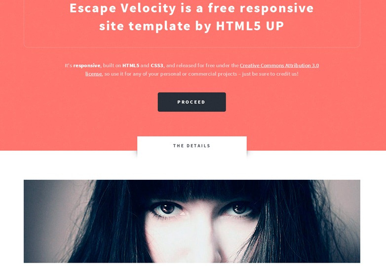 Escape Velocity HTML Template