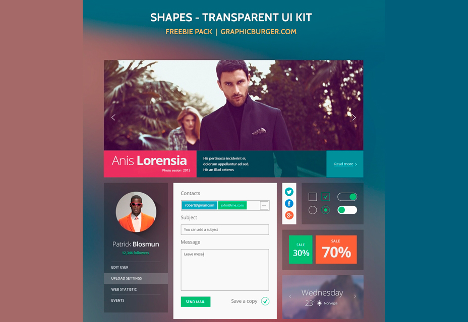 Kit de interface do usuário transparente de formas