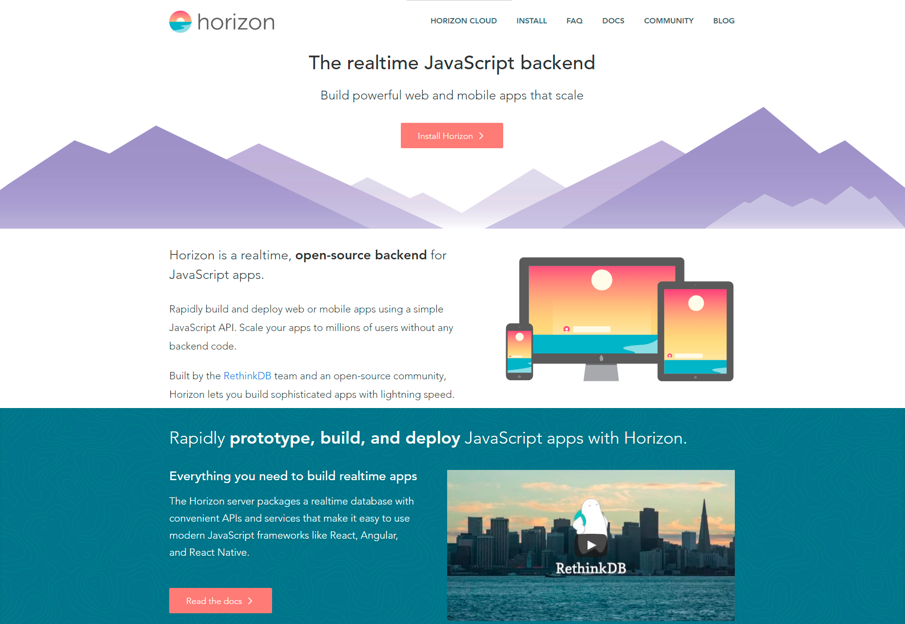 Horizon: Backend de JavaScript de fuente abierta en tiempo real