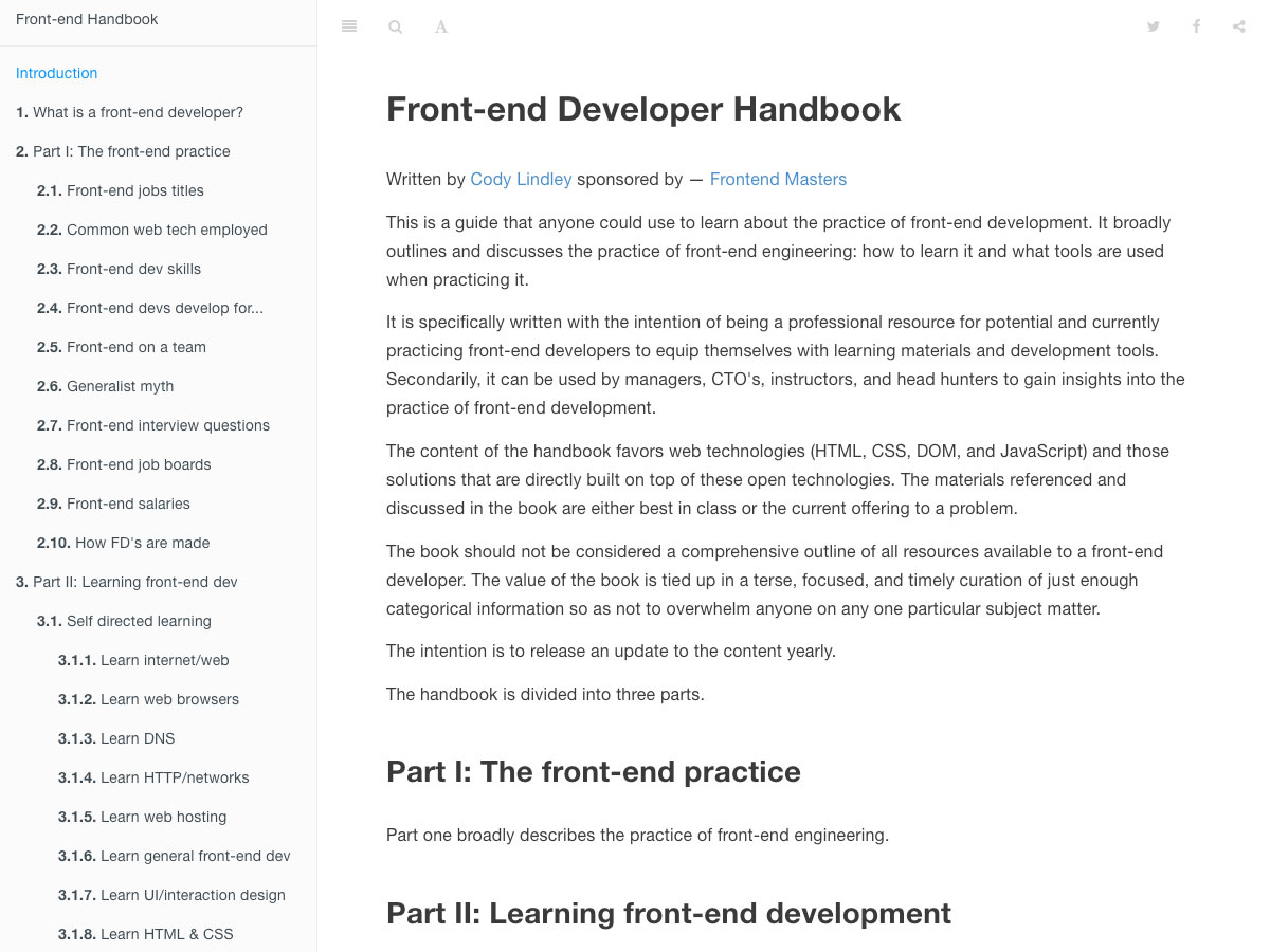 manuale per gli sviluppatori front-end